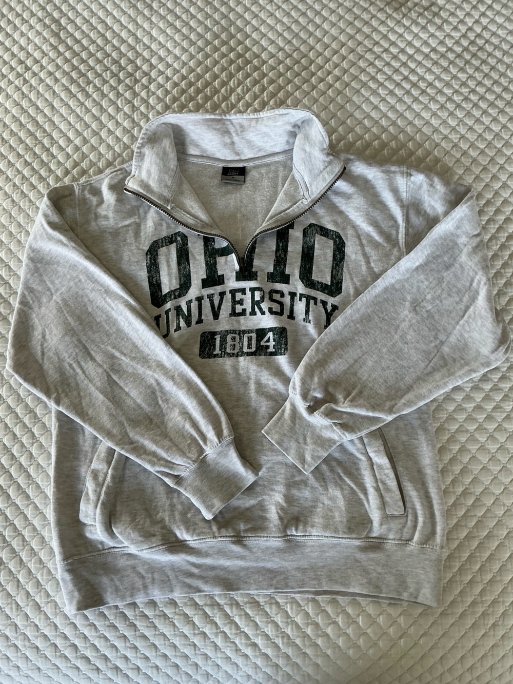 MV Sport Men’s Ohio University Grey 1/2 Zip Fleece Sweatshirt M - Picture 7 of 11